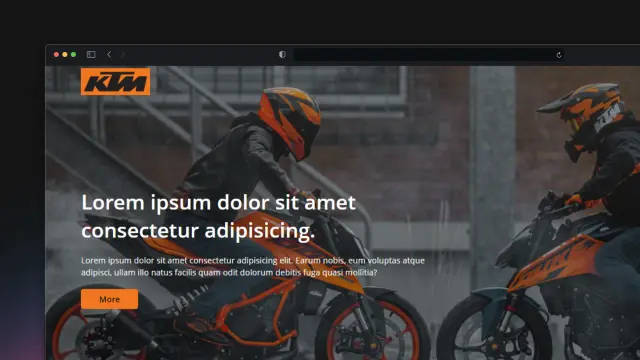 Screenshot of Landing Page KTM